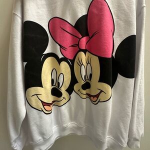 Disney Kids Mickey and Minnie Mouse White Sweatshirt